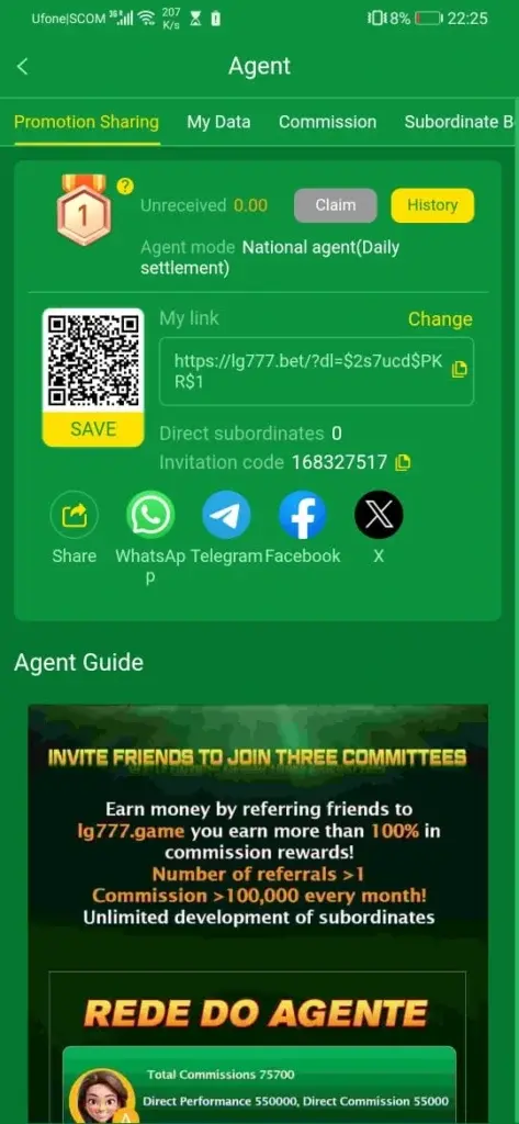 LG777 Game Agent Referral Program Commission Earning Pakistan
