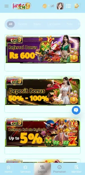 CCN9 Game Mobile App Promotions – Referral Bonus Rs 600, Deposit Bonus 50% to 100%, Recharge Rebate Rewards Up to 5%