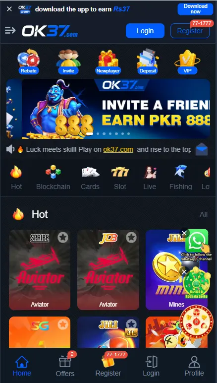  OK37 Game online casino homepage Pakistan
