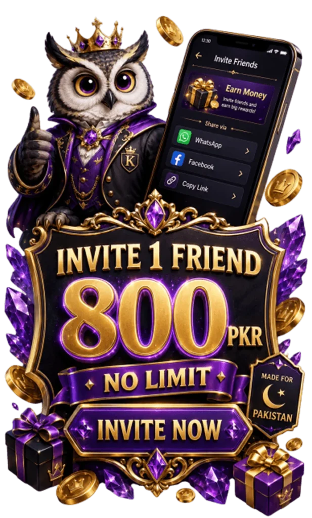 786ACE Game invite friends bonus 800 PKR referral offer