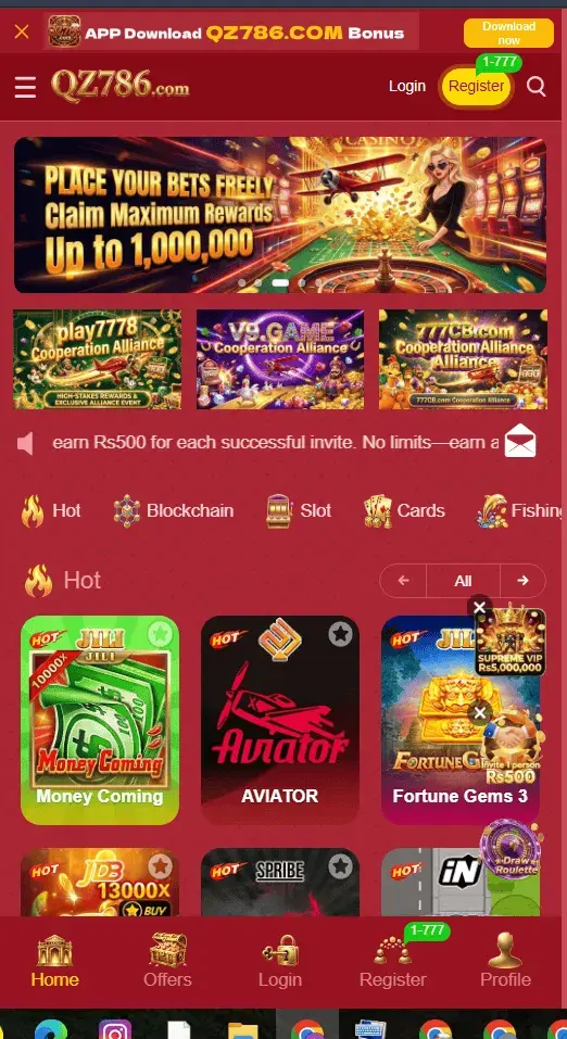 QZ786 Game homepage slots cards aviator games interface Pakistan