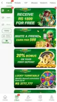 JZ777 app showing RS 1500 free bonus, invite a friend offer, 20% first deposit bonus, and Lucky Turntable RS 3777777 prize
