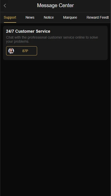 87P Game 24/7 Customer Service Message Center Support